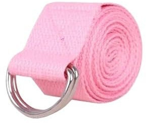 DUANSIYU Yoga Gurt 2 Stück 183 cm Yoga-Gurt aus strapazierfähiger Baumwolle, verstellbare D-Ring-Schnalle for Yoga Yogagurt(Pink)