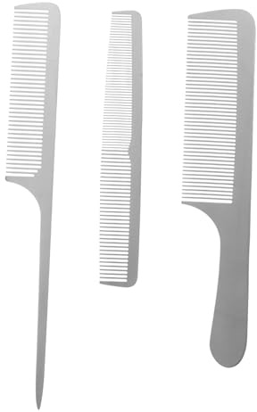 BESTYASH 3pezzi Pettine per Capelli in Acciaio Inossidabile Pettine da da Parrucchiere di Pettini Antistatico Denti Lisci per Uso Quotidiano per Parrucchiere e Saloni