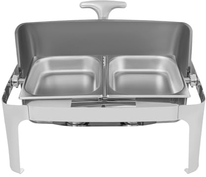 awolsrgiop Chafing Dish Set de buffet en acier inoxydable 9 l, 1 récipient de conservation au chaud 1/2 GN, pâte combustible pour récipient de maintien au chaud, pour restauration, buffet, fêtes