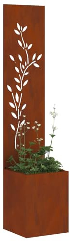 vidaXL Garten Sichtschutz-Leinwand Floral Rostig 32 x 32 x 150 cm