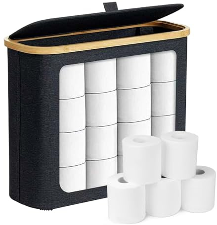 Demsyeq Almacenamiento de Rollos de Papel higiénico, Organizador de Almacenamiento de 12 Rollos de Papel higiénico, contenedor Grande, Accesorios de baño para organización del hogar, baño, Estante