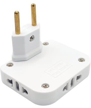 LED ATOMANT Ladrón Enchufe Ultra Plano Blanco con 3 Enchufes Doble (Europeo y Americano) Cabezal Giratorio 180º
