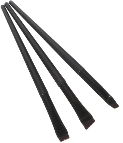 MOBUTOFU Flachbürste für Präzises Augen Make Up 3 Stück Kosmetikpinsel mit Kunststoff und Aluminium und Komfortables Halten für Augen