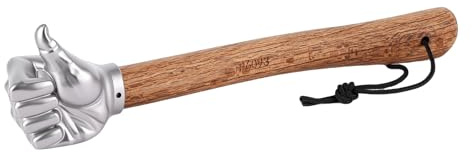 ZAICOLER Tummen Hammare, Rostfritt Stål Basswood Massiv Lättvikts Bärbar Knytnävshammare med Trähandtag Ergonomiskt Grepp Tumhammare för Familjevän Camping Trädgårdsbruk