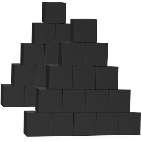 GXFCING 50 Stk Geschenkbox Kleine Schwarz Geschenkboxen mit Deckel 5x5x5 cm | Papier Karton Quadratische Geschenkschachtel, Mini Geschenk Box für Geburtstag, Hochzeit, Weihnachten, Party, Süßigkeiten