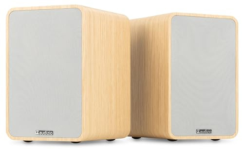 Audizio KS10 Altavoces HiFi Activos 120W HDMI ARC, Color Madera Clara