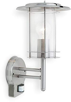York Outdoor Lights with Sensor - Stainless Steel Security Lights Outdoor Motion Sensor - PIR Motion Sensor Lights - Outdoor Lights Mains Powered - IP44 Weatherproof Wall Lights