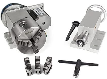 CNCTOPBAOS CNC Rotary Axis 4th Axis with 3 Jaw Chuck,K11-100mm Hollow Shaft Dividing Head Rotational A Axis,with 65mm Tailstock,Reducing Ratio:6:1 for CNC Router Lathe Engraving Milling Machine | Nema23 Stepper Motor, Ratio 6:1, Hollow Shaft, Rotation A-Axis Dividing Head for CNC Router Engraver Milling Machine, Lathes
