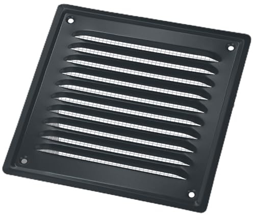KOTARBAU® Lüftungsgitter – 165 x 165 mm – Lüftung mit Gitter - Belüftungsgitter – Stahl – Grau - Belüftungsgitter mit Insektenschutz - Lüftungsabdeckung - Abluftgitter für Kamin