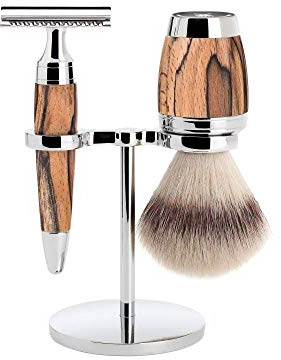 MÜHLE Rasierset - Stylo Serie - Silvertip Fibre - Rasierhobel - Gestockte Buche