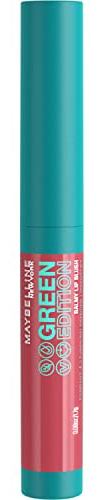 Maybelline New York Pflegender Lippenstift mit glänzendem Finish, Vegane Formel mit natürlichen Inhaltsstoffen, Green Edition Balmy Lip Blush, Nr. 009 Lightning, 1 Stück