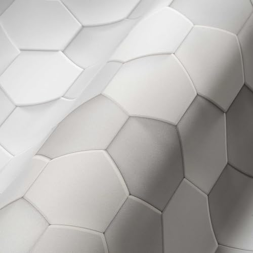 A.S. Création Carta da parati in tessuto non tessuto - Carta parati geometrica in grigio e bianco - Carta parati per diverse stanze - 10,05 m x 0,53 m