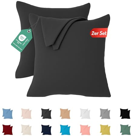 Livessa Kissenbezug 65 x 65 (2er Set) - Verdeckter Reißverschluss an der Langen Seite, Kissenbezug 65x65cm aus%100 Baumwolle Jersey Stoff, Ultra weich und atmungsaktiv, Oeko-Tex Zertifiziert