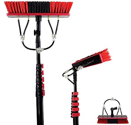 Witriolik 3.6-10.8m Water Fed Telescopic Brush,Window Cleaning Pole,Window Squeegee Window Cleaning Kit Window,Extendable Long Reach Cleaning Tool