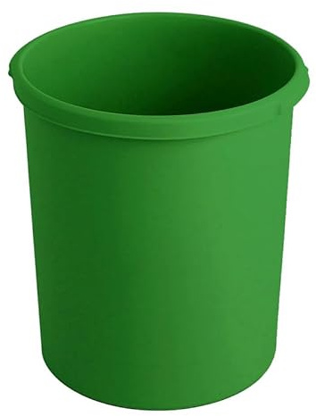 PROREGAL Klassischer runder Papierkorb aus Kunststoff | 30 Liter, HxØ 41x37,5cm | Grün