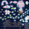 HSDSH Licorne Étoile Lumineuse Plafond Stickers Muraux Étoile Fluorescente Arc en Ciel Licorne Autocollant Mural Papillons Nuage Étoile Décoration Murale Chambre Enfants Bébé Fille Pépinière Salon