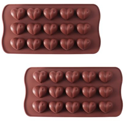 CTForest Lot de 2 Moule en Forme de Coeur Chocolat, Moules à Chocolat en Silicone pour beurre de cacahuète, chocolat