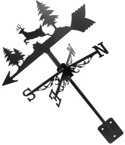 Windfahne Hirsch Garten Dekoration Metall Wetterfahne Ornament Retro Design Windrichtungsanzeiger Außenbereich