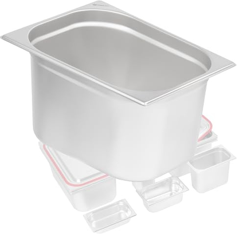 Måltid GN kantin 1/2 | Höjd 200 mm | Olika storlekar tillgängliga | rostfritt stål gastronomibehållare | Gastronorm-behållare, värmebehållare för chafing Dishes