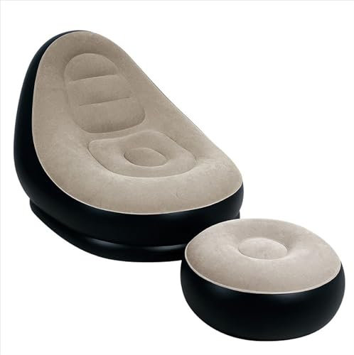 ZMIN Aufblasbares Einzelsofa, faules aufblasbares Sofa, Freizeit-Nickerchen-Loungesessel, tragbares Klappsofa, geeignet für Wohnzimmer, Schlafzimmer, Balkon und Garten,A,116 * 98 * 83cm