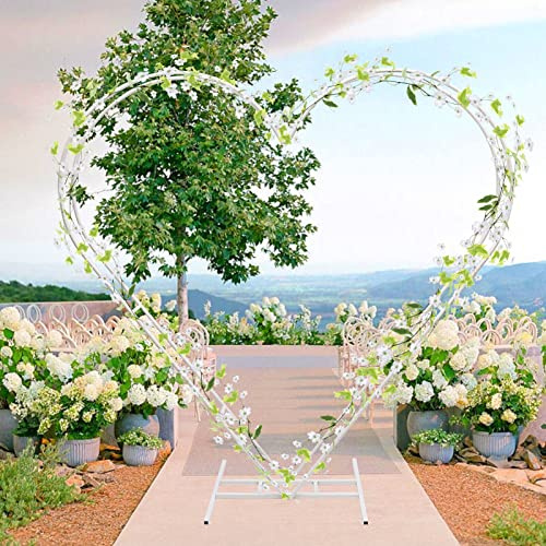 2.05m Herz Hochzeitsbogen Metall Ballon Blumen Bogen Hochzeit Weiß Arch Stand Dekor Kit Herz-geformte Garten Pflanzen Reben Rahmen Hochzeit Geburtstag Foto Hintergrund Dekorationen