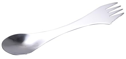 Jarsense Camping 3 in 1 Spoon,Stainless Steel Spork and Spoon,Portabale Picnic Tableware with Bag,Ultra Lightweight Spoon Fork for Outdoor/Camping/Travel/Picnic Tableware 1PC