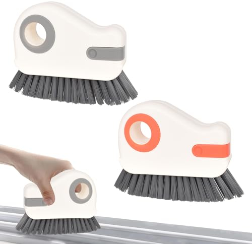 2 Stück Fensterrillen Reinigungsbürste Fensterrahmen Reiniger Bürste, Fensterrillen Reinigungswerkzeug Fliesenreinigung Scheuerbürste Schrubben Putzen Reinigen Bürste für Jalousien Ecken Rollläden