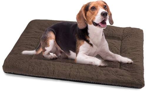 BaoDan Panier Chien, Tapis Chien Grande Taille, 90x60 cm Matelas pour Chiens Lavable Super Doux Dog Bed Imperméable avec Dessous Antidérapant, Le Brun