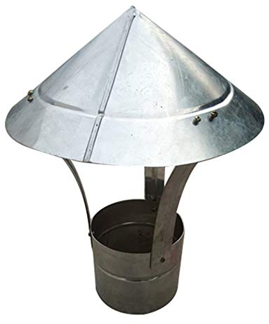 Aioneer Schornstein, rund, Schornsteinschutz, Dach, CowRain-Abdeckung, Schutzkappe, Abschluss, Zugluft, Feuer, Dachhaube, 20 cm,