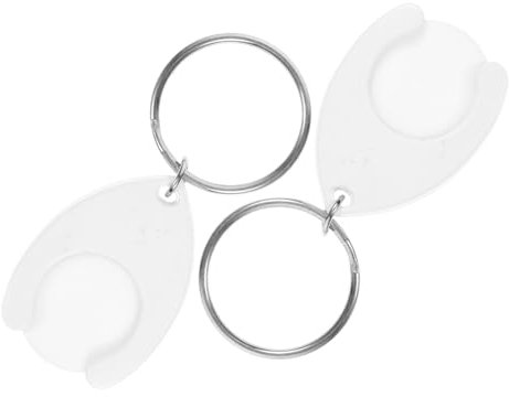 Warmhm 2pcs Metal Shopping Cart Tokens Small Coin Holder Keychain Ornament for Key Chain Hanging Use at Supermarket