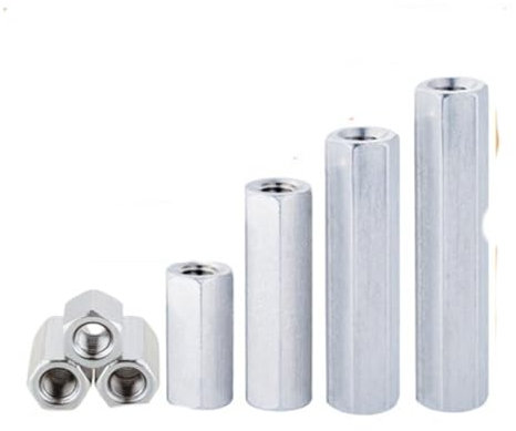 5–10 Stück M3 M4 M5 M6 Stangenkupplung Sechskantmutter Stahl verzinkt lange Sechskantmutter Verbindungsgewinde Mutter Abstandshalter(Length 10mm,M8 5pcs)
