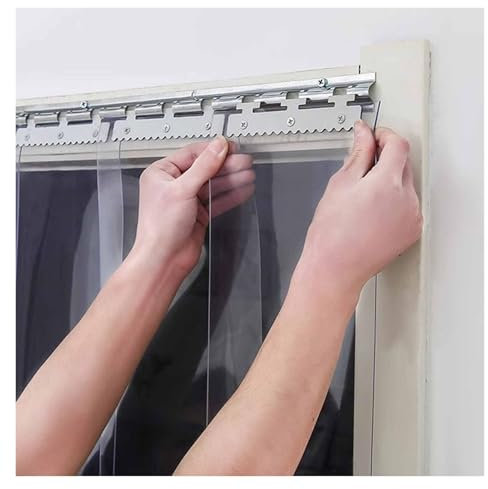 PVC-Kunststoffstreifen, Türvorhang, isoliert, Klimaanlage, Gefrierschrank, Vinyl, transparenter Streifenvorhang für Türen (1,35 x 2,3 m)