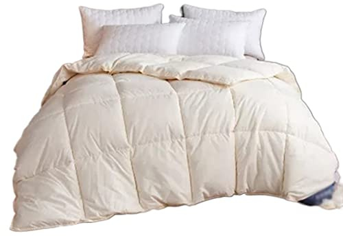 Imbottitura per Coperta Invernale con Fodera in Cotone - Piumino in Piuma D'Oca/Anatra - Misura Matrimoniale - 220x240 cm, 3 kg - Colore: D
