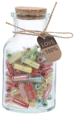 EPIGEIST 1ensemble Capsules Décoratives Verre De Bouteilles Transparentes avec Couvercles pour Messages Souhaits Et Lettres Parfait pour Anniversaires Saint-Valentin Et Fêtes des Mères