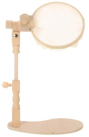 PATIKIL Supporto per telaio da ricamo, regolabile, in legno di faggio girevole, supporto per punto croce, per progetti fai da te, cucito, cucito (versione rialzata)
