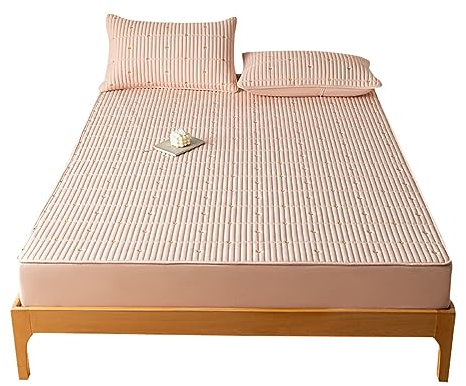 Premium gesteppter Matratzenschoner für Doppelbett, weich, atmungsaktiv, 200 x 220 cm, dreilagig, wasserdicht und milbenresistent, Matratzenbezug