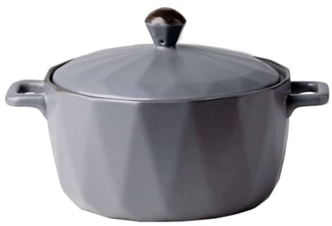 DUANGYMM Pirofile Rotonde in Ceramica con Coperchio, Adatte al Forno, pentole in Ceramica con Manico e Coperchio