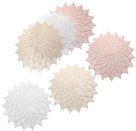 VALICLUD Set 6 Tovagliette Rotonde in Pvc Colore Assortito Leggere e Facili da Pulire, Resistenti al Calore per Decorare la Tavola da Pranzo o Scrivania Contemporanea