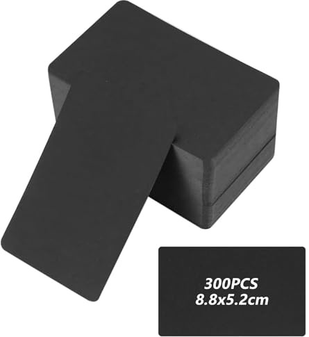 300 stycken visitkort, papper, svarta indexkort, tomma vykort, blanka kort för egendesign, kraftpapper, tomma spelkort, flashcards indexkort minneskort (8,8 x 5,2 cm)
