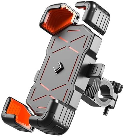 QSLLLY Support Téléphone Moto pour Triumph TF 250X 2024 2025,360° Rotatif Pivotant Support pour Guidon Support Téléphone Moto Réglable Étanche Accessoires Smartphones,Handlebarstyle-Orange