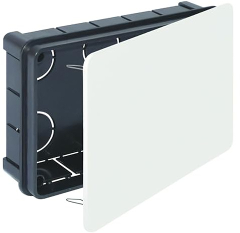 Unterputzdose - 160 x 100 x 45 mm, aus Kunststoff, ideal für elektrische Verbindungen mit mitgeliefertem Deckel.