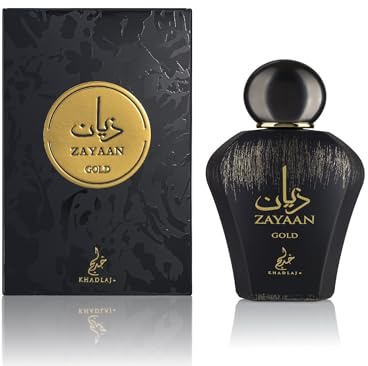 Khadlaj Perfumes Zayaan Gold Eau de Parfum pour Homme 100 ml – Parfum aux notes de prune, de cannelle et de boisé – Parfum doux, épicé et chaud longue durée