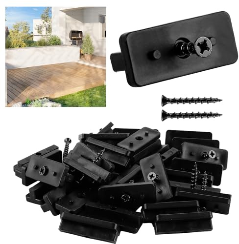 DAJAVE 200 Stück WPC Clips 6mm Versteckte Befestigung Abstandshalter Clip aus Kunststoff WPC Terrassendielen, Versteckte Befestigung mit T-Clip mit Schrauben