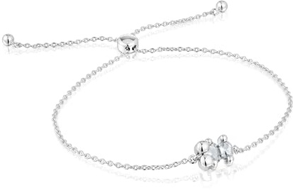 TOUS Pulsera cadena motivo oso de plata y cuarzo cristal de roca, Para Mujer, Colección Color Bear