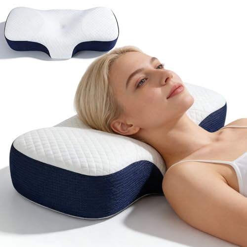 Oreiller Ergonomique Cervical Mémoire De Forme, Coussin Ergonomique Cervical Anti-Ronflement, Oreiller pour Dormeurs sur Côté, Dos Et Ventre
