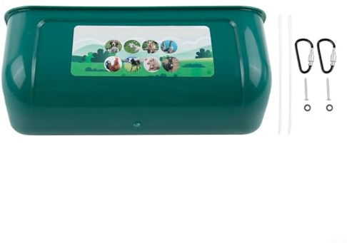 Pumixiy Hühner-Futterspender zum Aufhängen für Geflügel, große Kapazität, 29,8 cm, Kunststoff-Futtertrog für Hühner, Enten und Gänse, für einfache Reinigung mit vielseitiger Installation (grün)