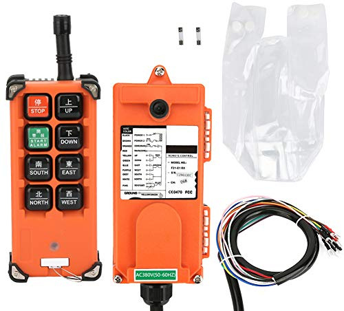 plplaaoo Industrial Remote Control Transmitter Receiver 380V Wireless F21 E1B 8 Operation Keys Safe Key Switch Battery Warning Device for Single Hook Hoist Industrial Control