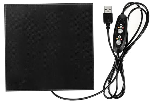 SHINEOFI Tapis Chauffant USB Réglable 14 CM pour Petits Animaux Coussin Chauffant pour Hamster Lapin Oiseau et Rongeur Fournitures pour Animaux de Compagnie Protection Le Froid Hiver