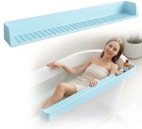 Yuragim Paraspruzzi per vasca da bagno, in silicone, con ventose di silicone, per giocattoli da bagno, per giocattoli da bagno, impedisce schizzi d'acqua in bagno, paraspruzzi