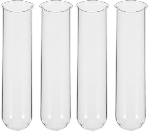 Homoyoyo Lot de 4 Tubes en Verre 3,7 X 4,7 X 15 Cm pour Propagation Hydroponique, Vase à Tubes à Essai Transparent, Station de Culture pour Bureau, Jardin et Décoration Intérieure